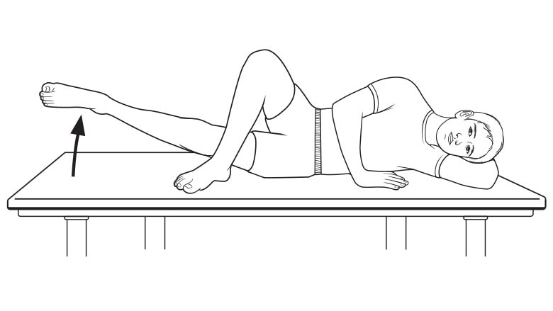 Inner hip exercise (side-lying hip adduction)