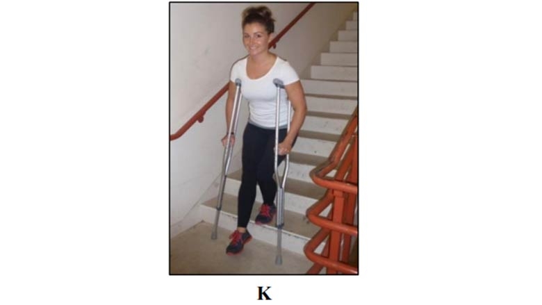 Patient Instructions: Gait Training/Assistive Devices: Crutch Walking - To Walk Down Stairs