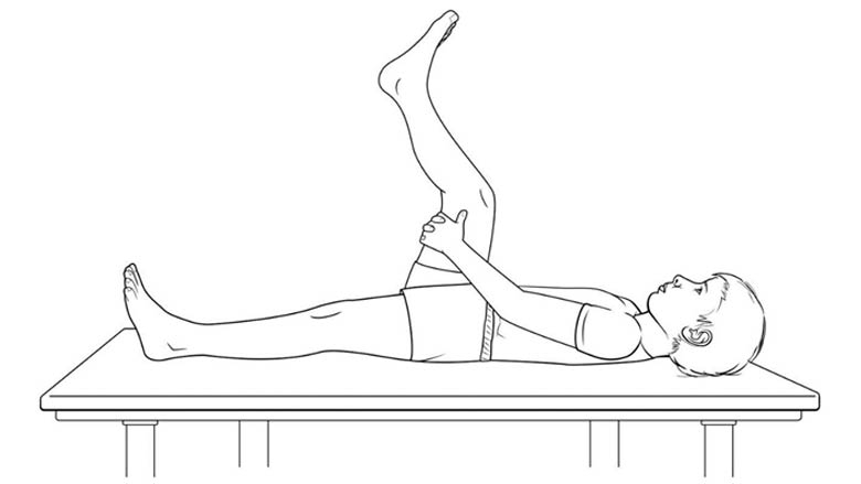 Lying hamstring stretch