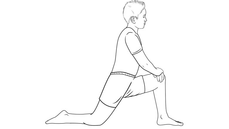 Front hip stretch (hip flexor)